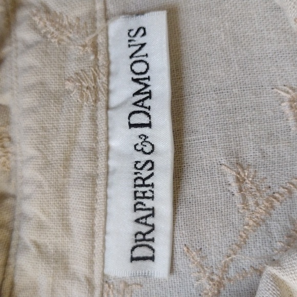 Cream Linen-blend Embroidered Button-Up Tunic Top Shirt XL - Picture 8 of 10